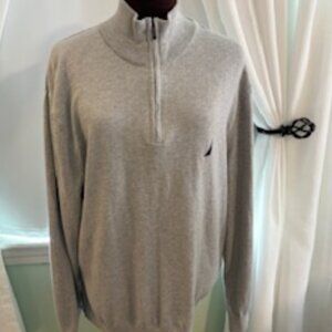 Mens Nautica 3/4 zip gray sweatshirt size xl